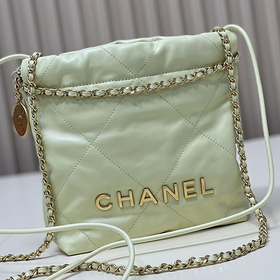 Chanel 22 Mini-Handtasche Gelb AS3980