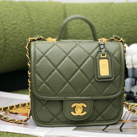 Chanel 22k Mini Flap Bag Grün AS3652