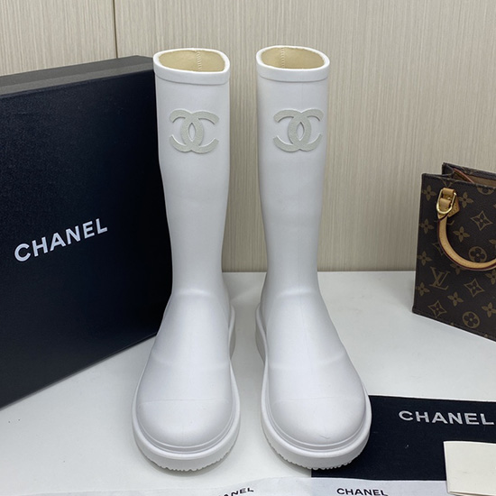 Chanel Gummistiefel Weiß Cs02171