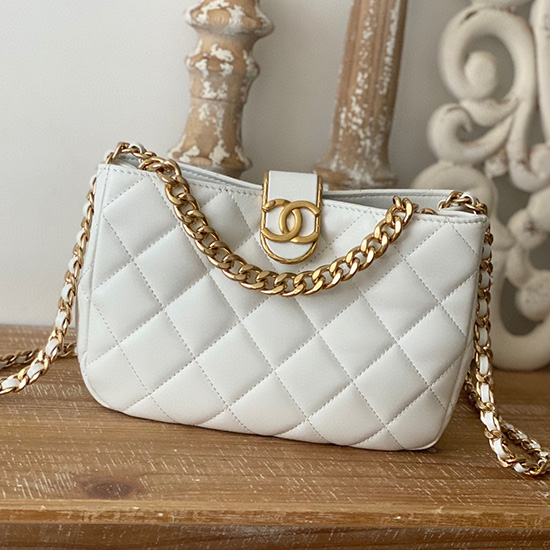 Chanel Hobo Handtasche Weiß AS3476