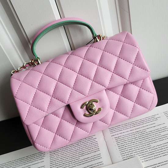 Chanel Kleine Umhängetasche Mit Klappe Rosa AS2431