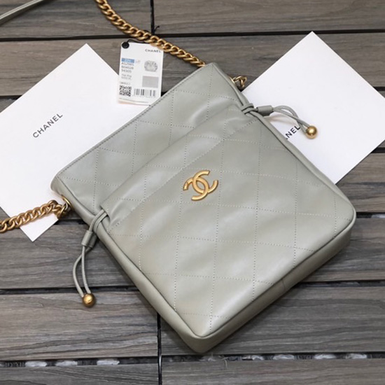 Chanel Kordelzugtasche Grau AS2985