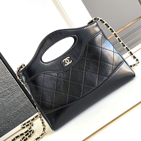 Chanel Mini 31 Clutch Mit Kette Schwarz AS3656