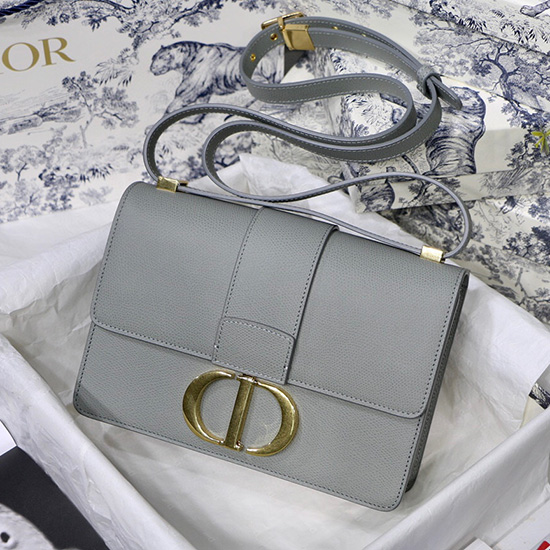 Dior 30 Montaigne Genarbte Kalbsledertasche Grau M9030