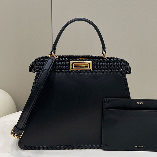 Fendi Kalbsleder Peekaboo Schwarz F80051