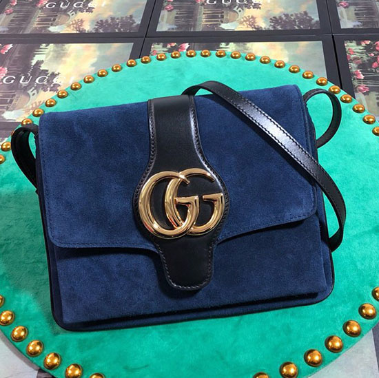 Gucci Arli Mittelgroße Umhängetasche Blau 550126