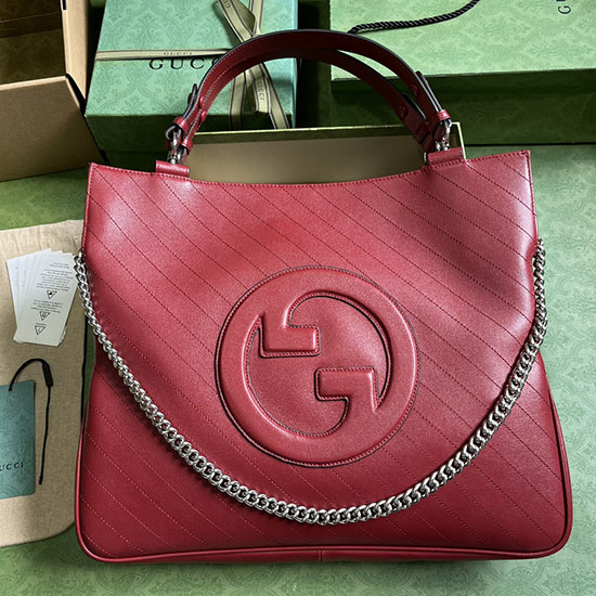 Gucci Blondie Mittelgroße Einkaufstasche Rot 751516