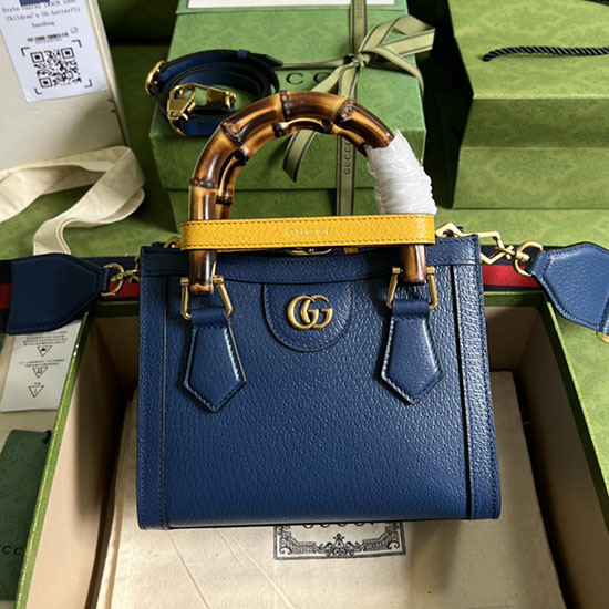 Gucci Diana Mini-Einkaufstasche Blau 702732