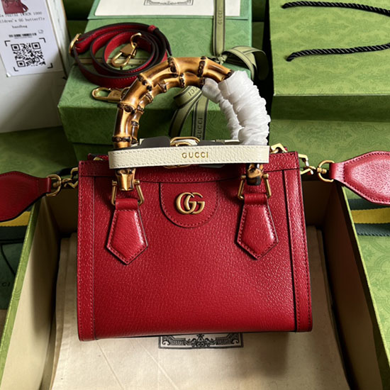 Gucci Diana Mini-Einkaufstasche Rot 702732