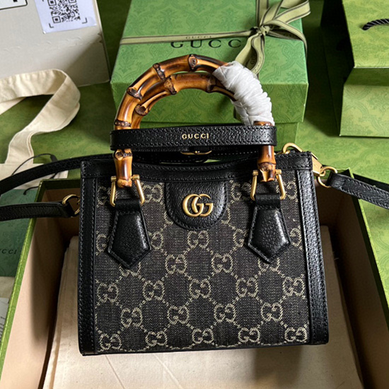 Gucci Diana Mini-Einkaufstasche Schwarz 655661