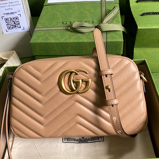 Gucci GG Marmont Kleine Matelasse Umhängetasche Beige 447632