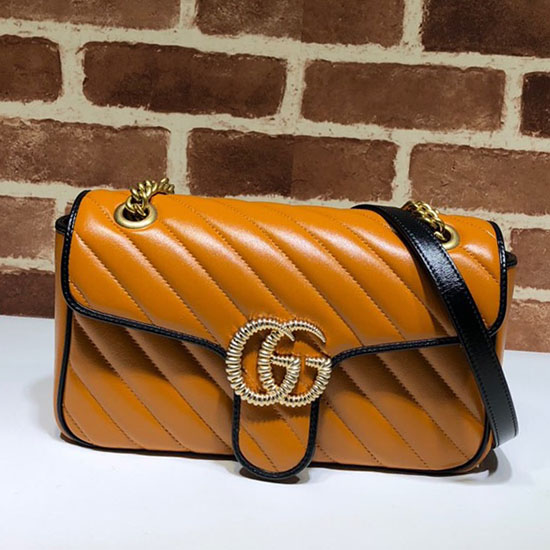 Gucci GG Marmont Kleine Umhängetasche Gelb 443497