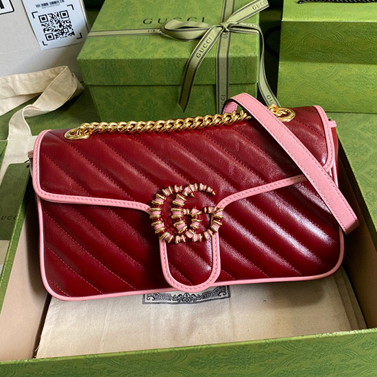 Gucci GG Marmont Kleine Umhängetasche Rot 443497