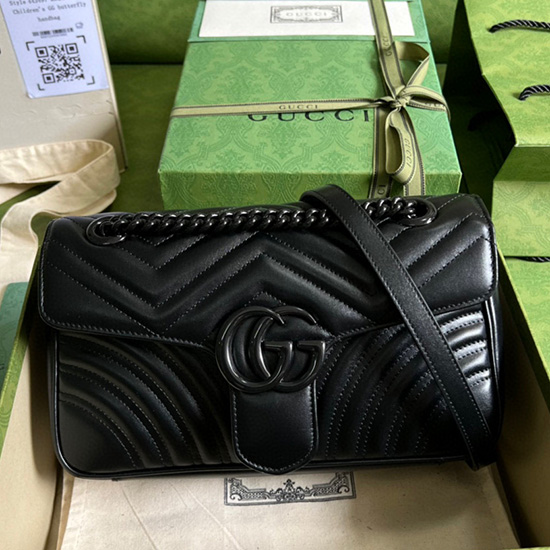 Gucci GG Marmont Kleine Umhängetasche Schwarz 443497