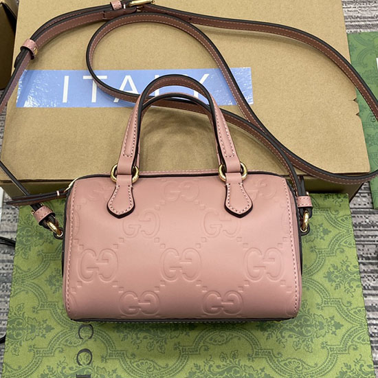 Gucci GG Super Mini Top-Griff-Tasche Rose 790130