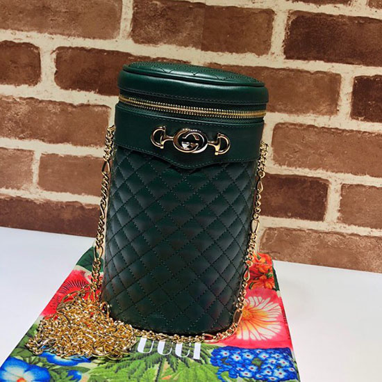 Gucci Gesteppte Ledergürteltasche Grün 572298