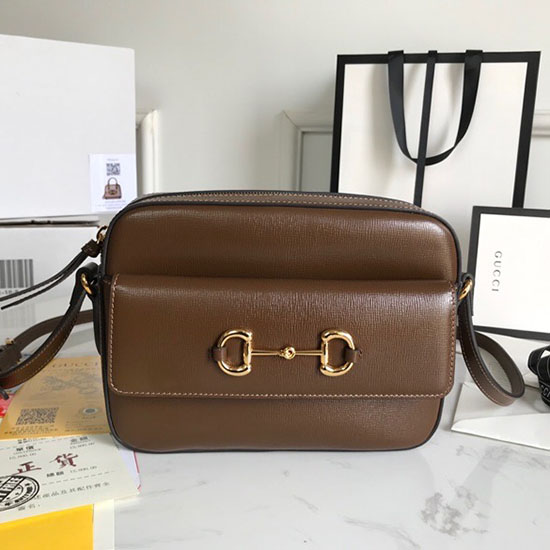 Gucci Horsebit 1955 Kleine Umhängetasche Aus Leder Braun 645454