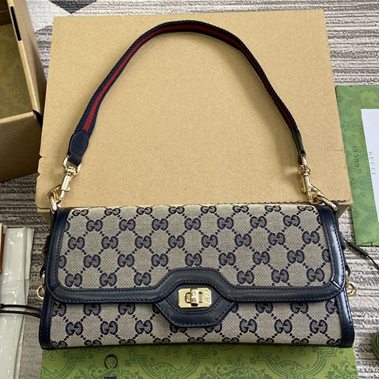 Gucci Luce Kleine Umhängetasche Blau 786027