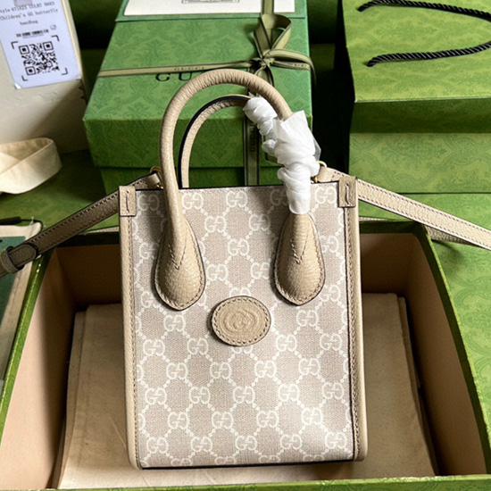 Gucci Mini-Einkaufstasche Mit Ineinandergreifendem G 671623