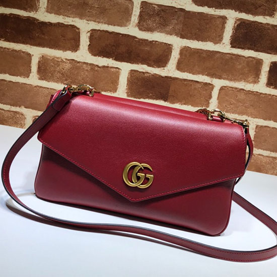 Gucci Mittelgroße Doppel-Umhängetasche Rot 524822