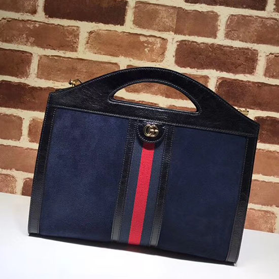 Gucci Ophidia Mittelgroße Tragetasche Mit Griff Oben Blau 512957