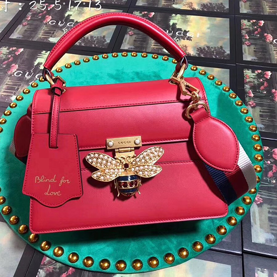 Gucci Queen Margaret Kleine Tasche Mit Griff Oben Rot 476541