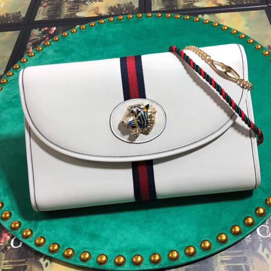 Gucci Rajah Mittelgroße Umhängetasche Weiß 564697