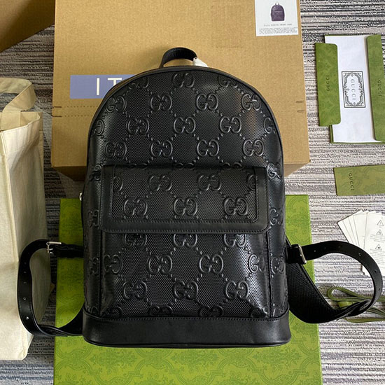 Gucci Rucksack Mit GG-Prägung Schwarz 658579