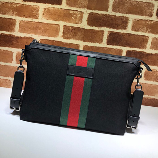 Gucci Schwarze Canvas-Umhängetasche 523335