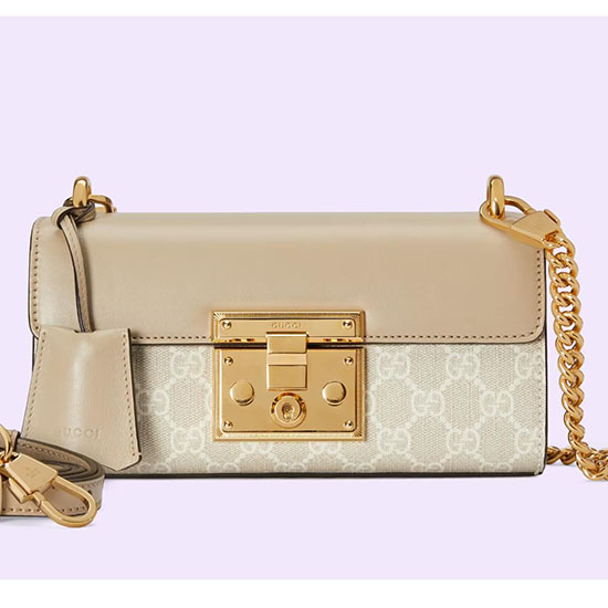 Gucci Vorhängeschloss Mini-Umhängetasche Beige 735103