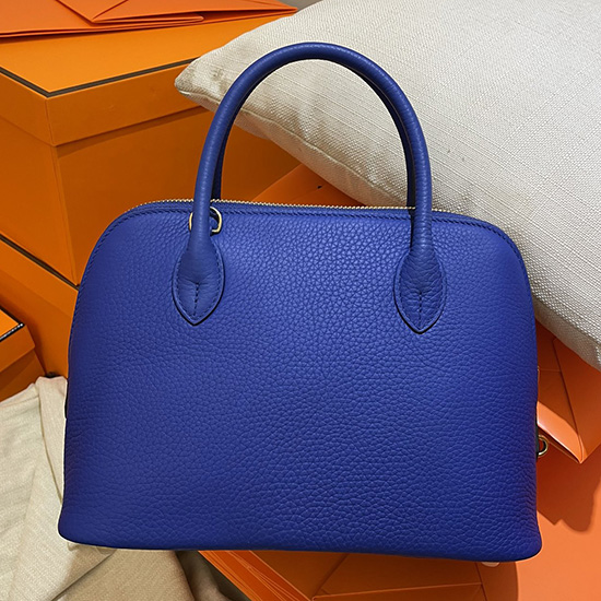 Hermes Bolide Clemence Leder-Einkaufstasche Blau Elektrisch HB12601