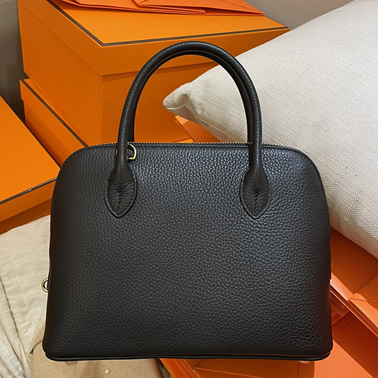 Hermes Bolide Clemence Leder-Einkaufstasche Schwarz HB12601