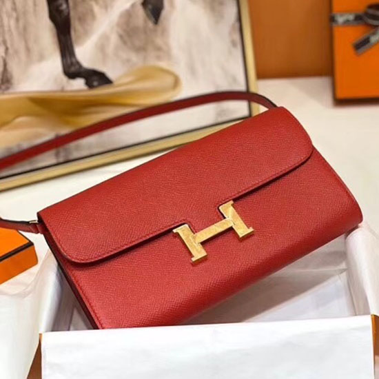 Hermes Constance Long To Go Brieftasche Rot Hcg201