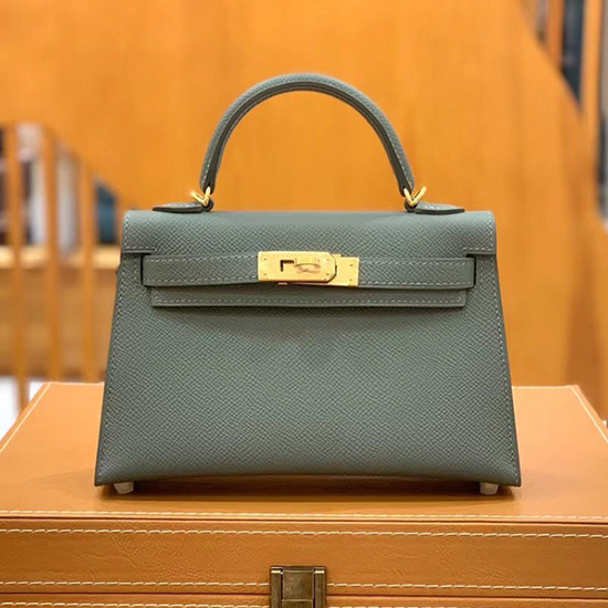 Hermes Mini Kelly II Tasche Grün Amande H82401