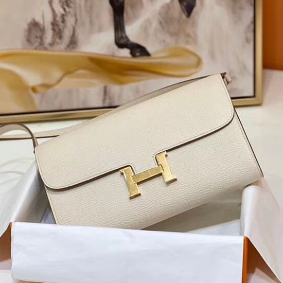 Hermès Constance Long-to-Go-Geldbörse In Creme Hcg201