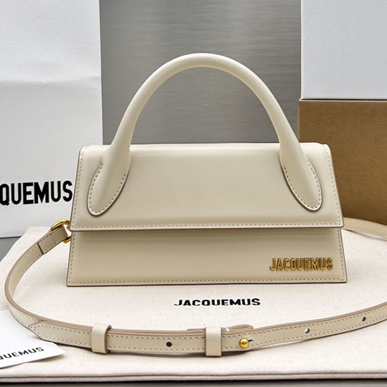 Jacquemus Kalbsleder Le Chiquito Lange Handtasche Cremefarben J2053