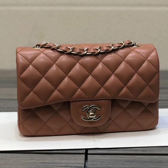 Klassische Chanel-Lammleder-Tasche Mit Klappe Kamel CF1116