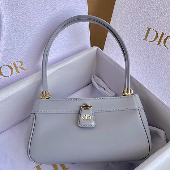 Kleine Dior-Leder-Schlüsseltasche Grau D6098