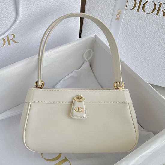 Kleine Dior-Leder-Schlüsseltasche Weiß D6098