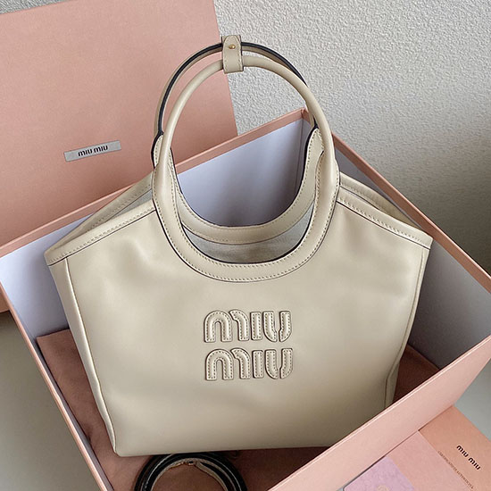 Kleine Miu Miu Tragetasche Weiß F0120