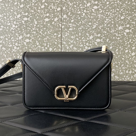 Kleine Valentino Garavani Schulterbrieftasche Schwarz V5082