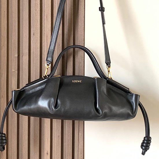 Loewe Paseo Kleine Leder-Einkaufstasche Schwarz LT9022