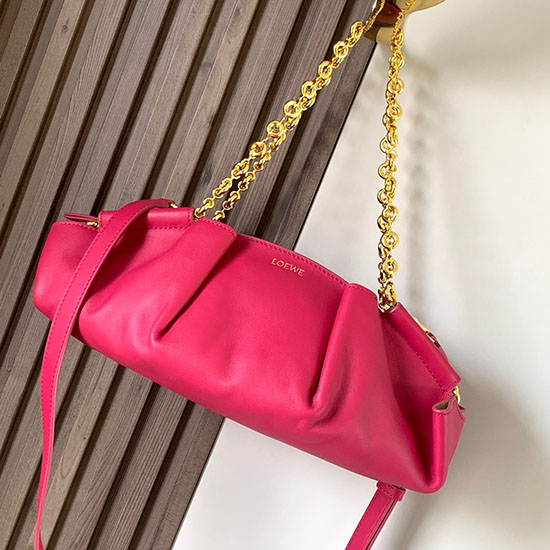 Loewe Paseo Kleine Leder-Umhängetasche Mit Kette Rosa L9022