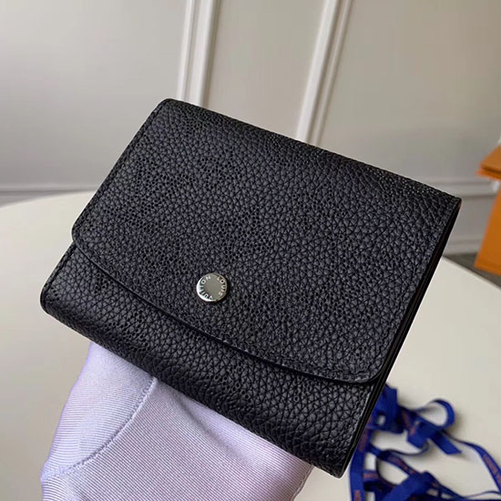 Louis Vuitton Mahina Leder Iris Kompakte Geldbörse Schwarz M62542