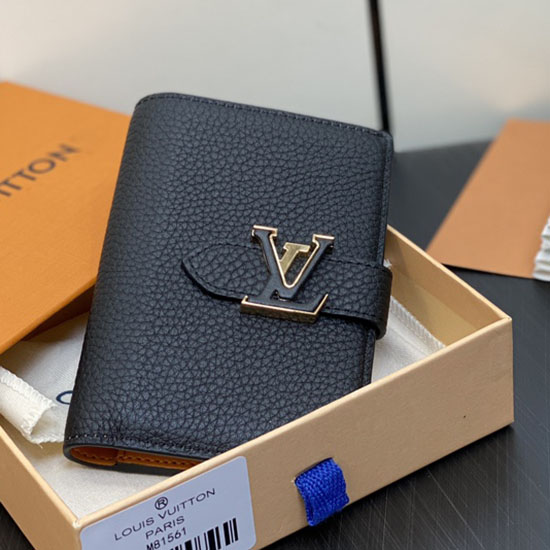 Lv Vertikale Kompakte Geldbörse Schwarz M81561