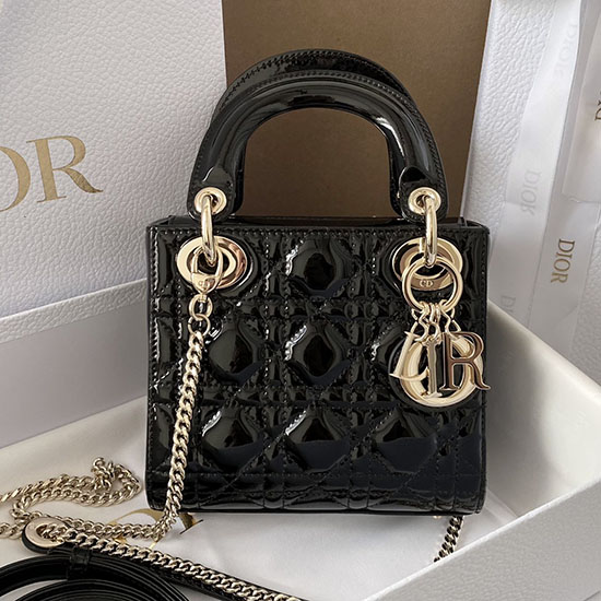 Mini-Lady-Dior-Tasche Schwarz D5310