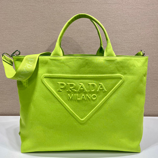 Prada Canvas-Einkaufstasche Grün 2vg081