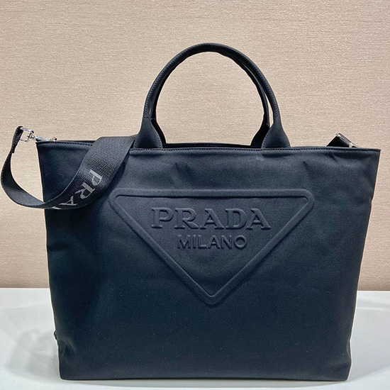 Prada Canvas-Einkaufstasche Schwarz 2vg081