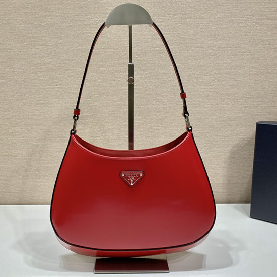 Prada Cleo Schultertasche Aus Gebürstetem Leder Rot 1bc499