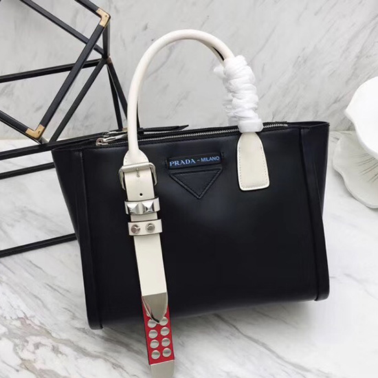 Prada Concept Lederhandtasche Schwarz 1ba175